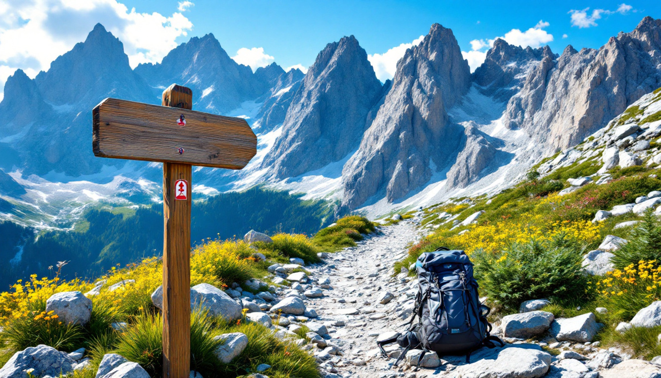 Wanderweg beim Albanien wandern im Theth-Valbona-Tal über den Valbona-Pass